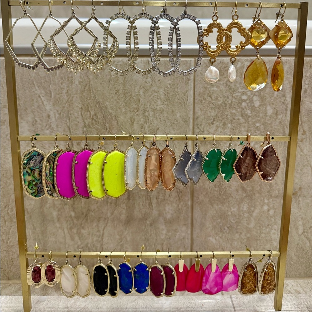 Kendra Scott Multicolor Statement Earrings. $30 per pair $55 for two pairs